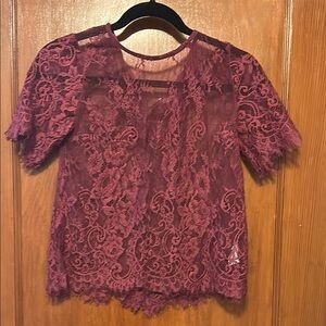 Elegant Lace Top in Burgundy